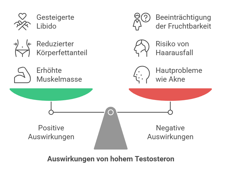 Positive und negative Auswirkungen von hohem Testosteron