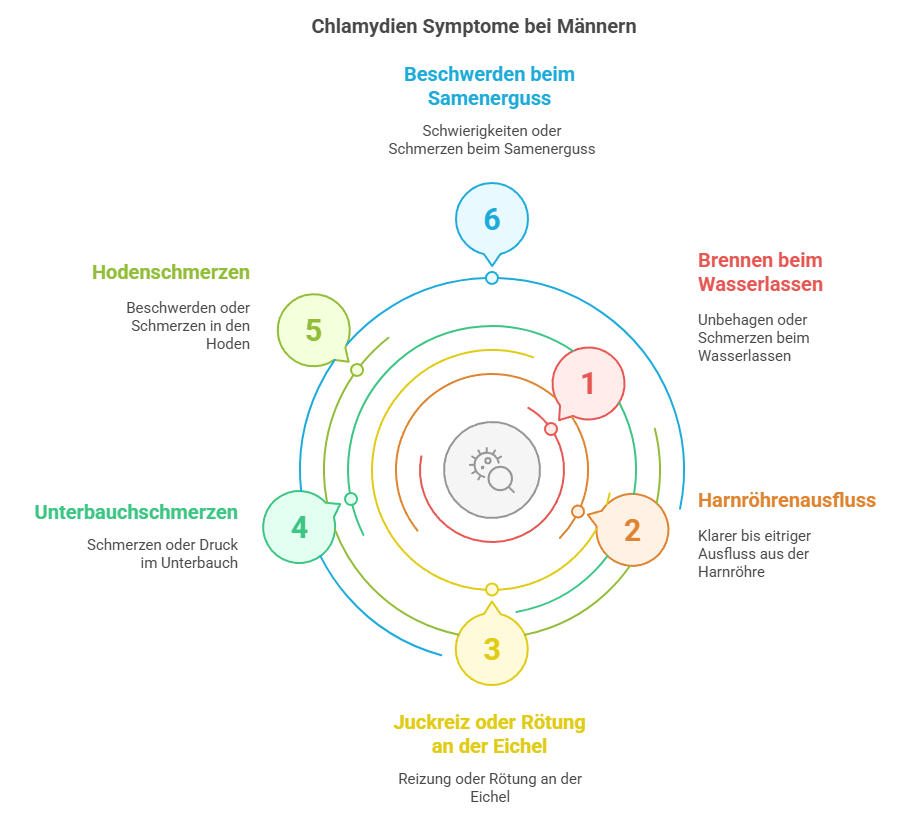 Die typischen Anzeichen einer Chlamydien-Infektion beim Mann - Grafik