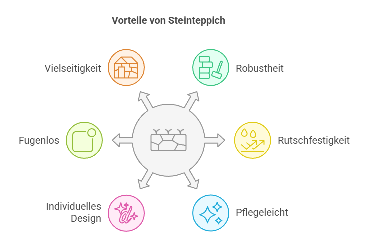 Vorteile eines Steinteppichs - Grafik