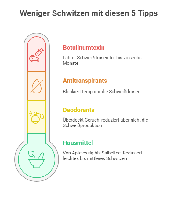 Weniger schwitzen_ 5 Tipps_ Grafik