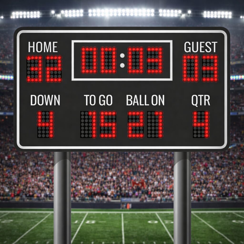 American Football Spielstand Score