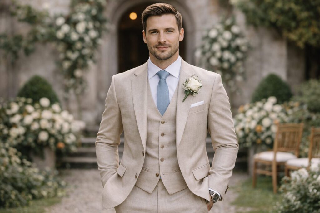 Anzug aus leichten Stoffen für die Hochzeit