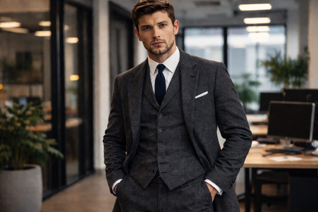 Auch im Büro funktioniert der Peaky Blinders Anzug