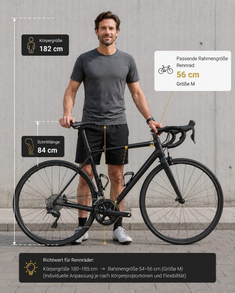 Richtige Rahmengröße für Rennrad