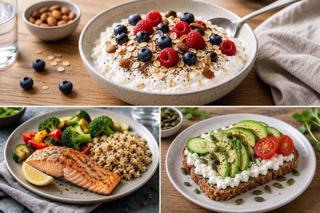 Proteinreiche Gerichte für Frühstück, Mittagessen und Abendessen
